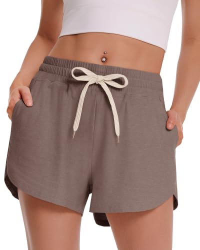 Women's High Waisted Athletic Shorts - Black Workout Casual Lounge Shorts
