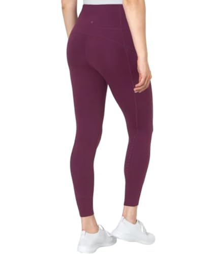 X-Large Women's Moisture-Wicking Cropped Leggings with Side Zip Pockets - Purple