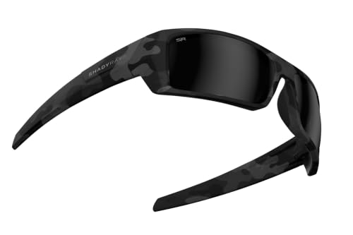 Men's Wraparound Polarized Sunglasses - Camo Black, Rugged Design