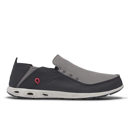 Columbia Men's PFG Bahama Vent Slip-On Boat Shoe - Titanium Mhw/Bright Red, Size 11