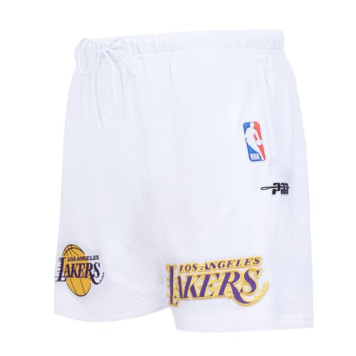 Pro Standard Mens NBA Los Angeles Lakers Mesh Shorts - Medium White
