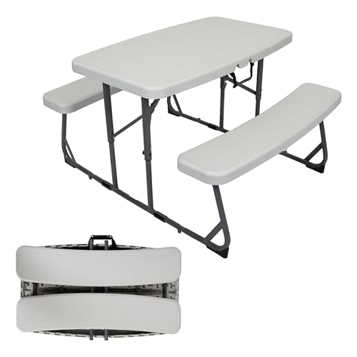 Stansport Kids Picnic Table - Compact, Portable Outdoor Play Table (White)