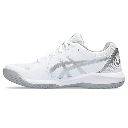 ASICS Women's Gel-Dedicate 8 Tennis Shoes - White/Pure Silver, Size 9
