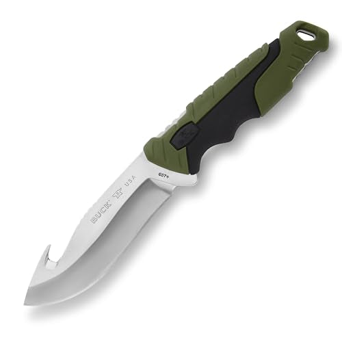 Buck Knives Pursuit Series Large Guthook Knife, Green, 4.5-inch Blade