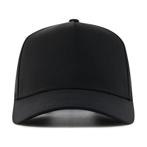 Men Adjustable Snapback Laser Cut Mesh Baseball Cap - Black