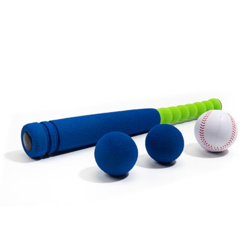Mini Foam Baseball Bat Set for Toddlers - Blue, 16.5-Inch Safe Playset
