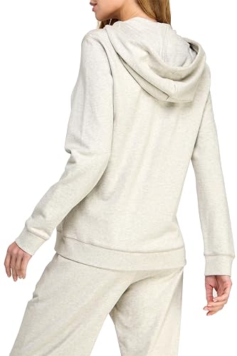 Women's Heavyweight Organic Cotton Zip Hoodie - Melange Oatmeal, Medium
