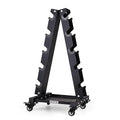 Large 700 LBS Capacity Dumbbell Rack Stand - A-Frame Rolling Weight Storage