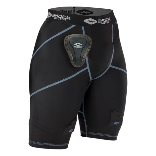 Girl's Compression Hockey Short with Pelvic Protector - Large, Black