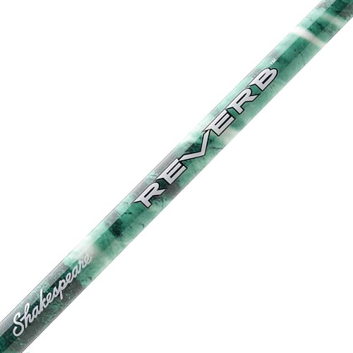 Shakespeare Reverb Mossy Oak Spinning Reel and Fishing Rod Combo Kit, 5'6" 2-Piece Rod, Durable Tubular Glass Rod Blank Construction, EVA Handle