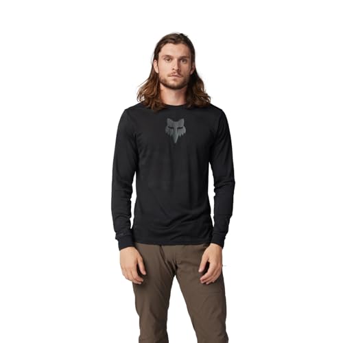 Men's Mountain Bike Jersey TruDri Long Sleeve Cycling Shirt Black XL
