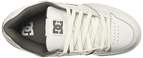 DC Men's Pure Casual Low Top Skate Shoe, White/Battleship/White, 8 D US