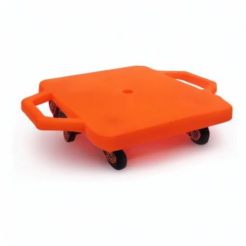 Kids Sitting Scooter Board with Universal Wheels Safety Plastic Scooter for Kids Ages 6-12 Manual Sport Scooters with Handles for Gym Class (Orange)
