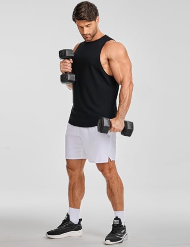 Men's Drop Arm Tank Top Sleeveless Muscle Tee Shirt - Cut Off Style