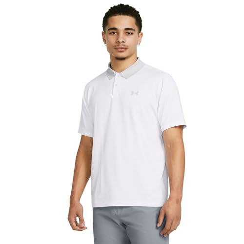 Under Armour Golf Matchplay Printed Golf Polo XX-Large White Halo Gray