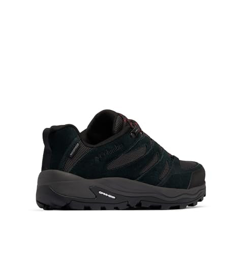 Columbia Mens Waterproof Redmond IV Hiking Shoes - Black/Mountain Red, Size 10.5