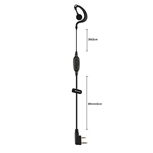 Retevis Case of 10, Two Way Radio Earpiece with Mic Single Wire Earhook Headset for RT22 RT21 RT68 RT68H H777 H777H RT86A RT86S, Compatible with Pxton, Baofeng BF-888S/BF-T26, Kenwood Walkie Talkies