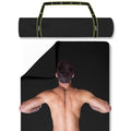 Extra Wide Yoga Mat 72 x 36 Inches Non Slip Cushion for Yoga & Pilates - Black + Extra Cushion (1/2 Inch Thick) with Strap