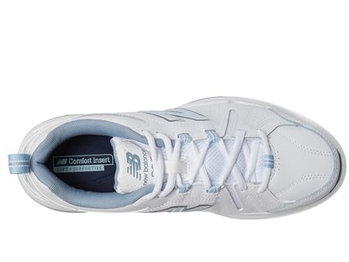 New Balance Women's 608 V5 Cross Trainer Shoes 8 Wide White Light Blue