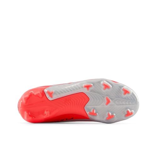 New Balance Unisex-Child Furon Team Jnr FG V8 Soccer Cleats - Energy Red/Nb Navy/Light Cyclone, Size 5 Wide