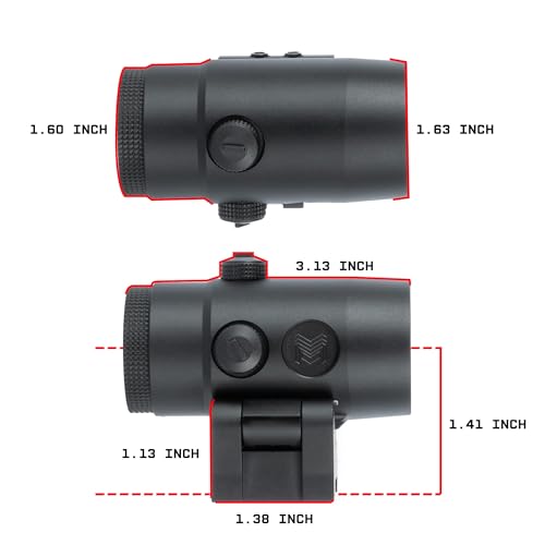 Monstrum Dynamo 3X Micro Magnifier for Red Dot Sights with Flip Mount