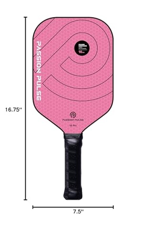 2025 Pickleball Paddles,Raw Carbon Fiber Surface（CFS）, 16mm T700 High Grit & Spin, V6 Pro Pickle Ball Paddles Designed for Ultimate Spin & Consistency- Cute Pickleball Paddle for Women (Pink)