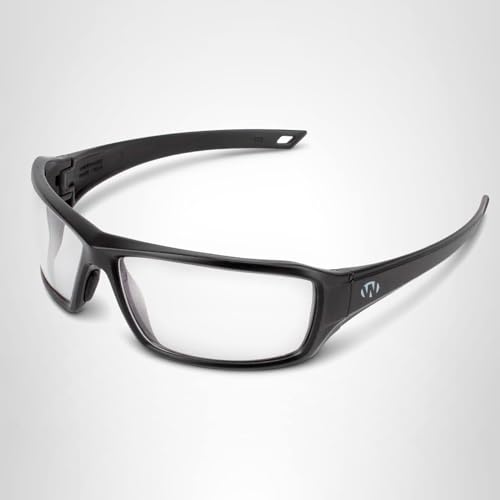 Walker's IKON Forge Full Frame Shooting Glasses | Impact-Resistant Non-Slip Frame Hunting Shooting Eyesight Protection Glasses, Microfiber Lens Cloth & Carry Case Included, Clear