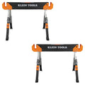 Adjustable Legs Folding Saw Horse Set - 2 Pack Heavy-Duty Support