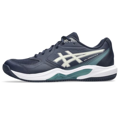 ASICS Men's Gel-Dedicate 9 Clay Tennis Shoes 9.5 White/Vintage Khaki, Midnight/Oatmeal