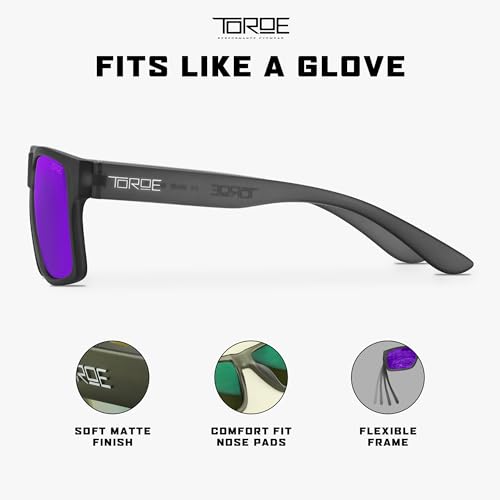 Unisex Polarized Full-Frame Sunglasses - TR90 Frame UV Protection Frost Grey & Purple