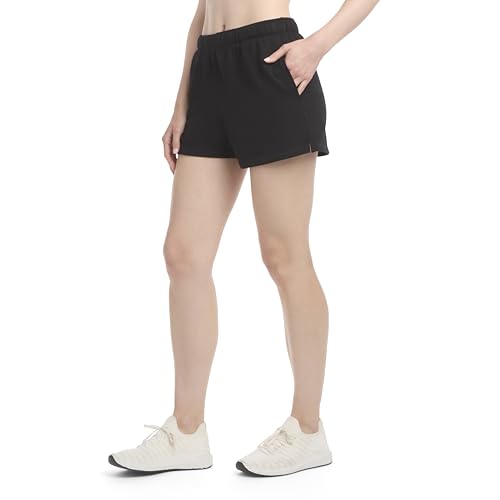 Danskin Women's Cozy Fleece Lounge Shorts 2 Pack Small Black Salt Grey Heather