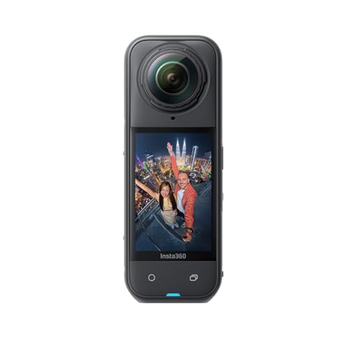 Waterproof 8K 360° Action Camera with Replaceable Lenses and AI Stabilization - Midnight Black, Standard Bundle