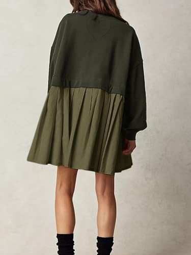 Women's Oversized Sweatshirt Dress Long Sleeve Mini Dress Casual Top