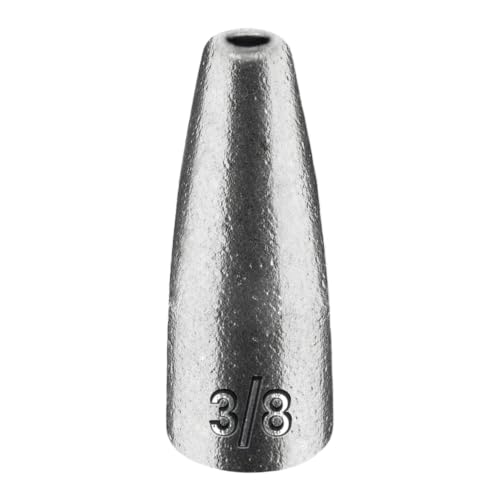 Silver 3/8 Oz Fishing Worm Weights for Bass Tackle - Texas Rig Sinkers (25-Pack)
