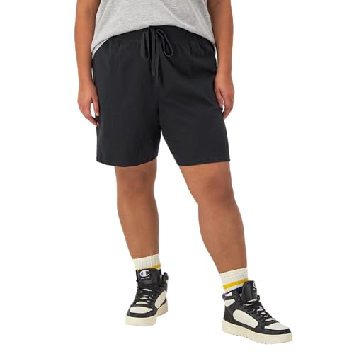 Women's Jersey Shorts Black 1X Plus Size Lightweight Comfortable Shorts