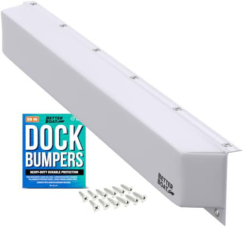 Boat Dock Bumper Guards 6x4 Inch High-Density Foam with 59 Inch Length, Marine Vinyl, Corner & Piling Protection