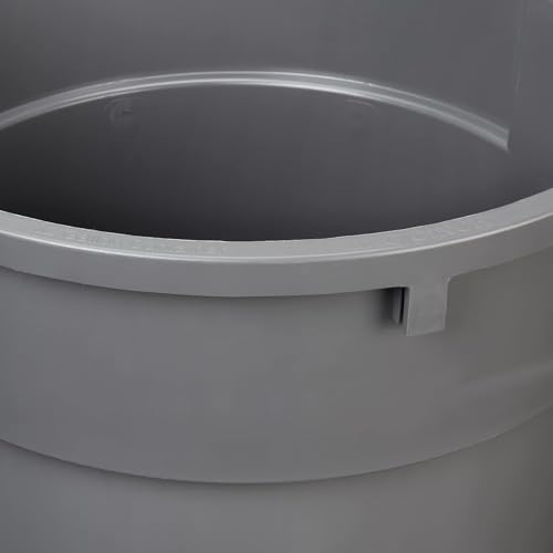 Heavy Duty 32 Gallon Round Trash Can - Pack of 2, Outdoor Waste Baskets