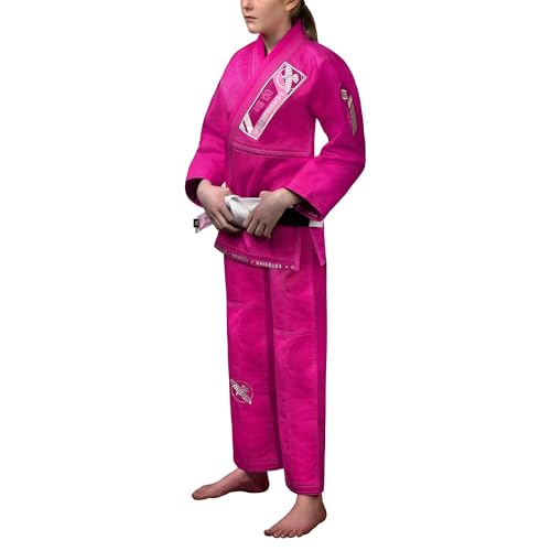 Hayabusa Ascend Kids Lightweight Jiu Jitsu Gi Pink Y0 - Youth Martial Arts Uniform