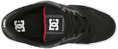 DC Men's Stag Skate Shoe Black/RED/Grey 11.5