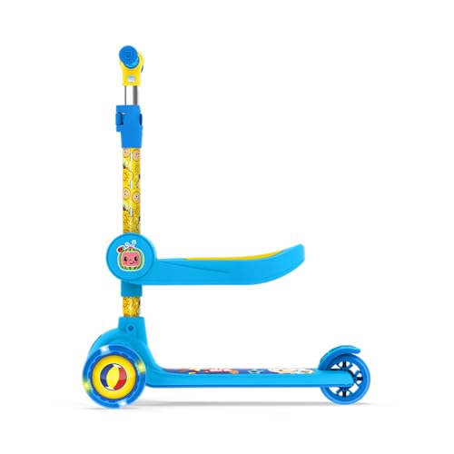 Jetson Kids 3-Wheel Kick Scooter with LED Lights, Light-Up Wheels, Adjustable Handlebar, Blue - Light & Easy Fold