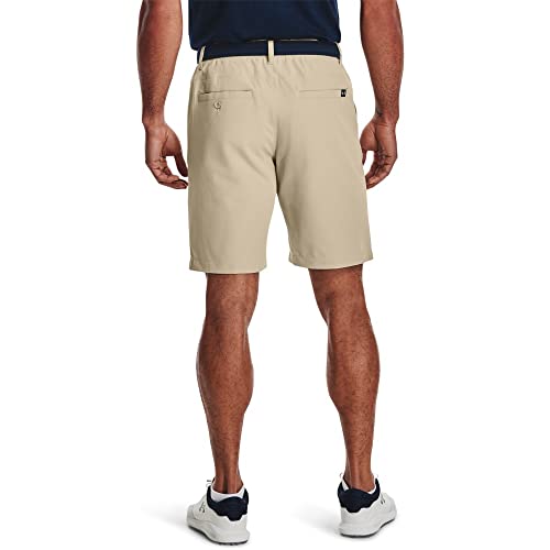 Under Armour Golf Drive Shorts Khaki & Halo Gray 38 - Lightweight, Stretchy, Water-Resistant