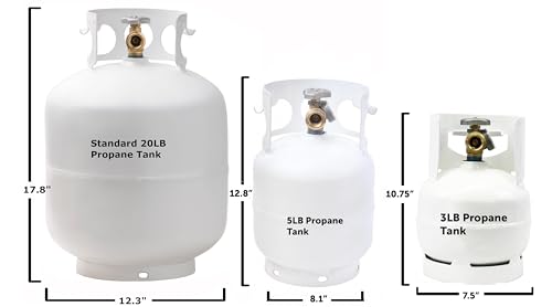 3lb Propane Tank with Gauge - Steel Cylinder with OPD Valve for Grills & Outdoor Use
