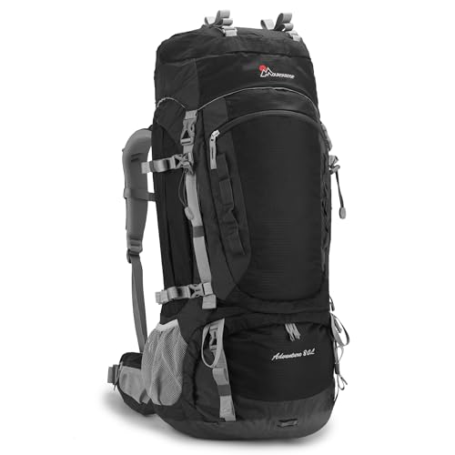 MountainTop 80L Black Internal Frame Hiking Backpack, Large Capacity Outdoor Pack