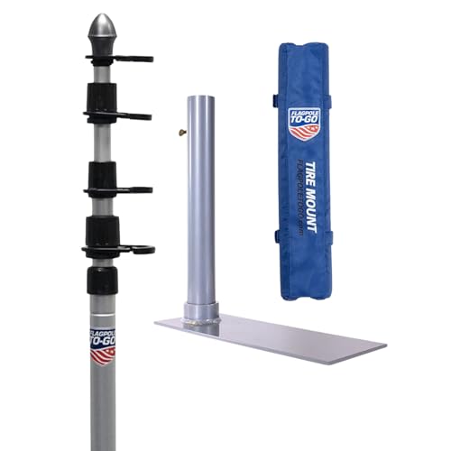 14 Ft 4 In Tailgate Kit with Portable Flagpole, Tire Mount & Foam Bumper