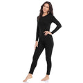 Women’s Thermal Long Johns Set Small Black Fleece Lined Winter Cold Weather