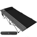 Timber Ridge 32.5in Extra Wide Heavy Duty Camping Cot - Black, Supports 450lbs