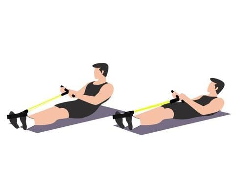 Spike Tummy Trimmer Pedal Resistance Band with Handle - Black Variation