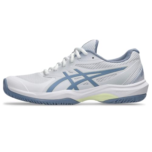Women's Pickleball Shoes - ASICS Game FlyteFoam, White & Calm Indigo, Size 8.5