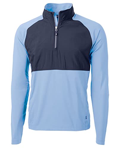 Cutter & Buck Men's Adapt Eco Knit Hybrid Quarter Zip - Large Navy Blue
