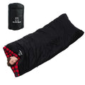 Big & Tall 0 Degree Sleeping Bag for Adults - Black, 84 x 40 Inches, Flannel Lining, Right Zip - PO PO BEAR